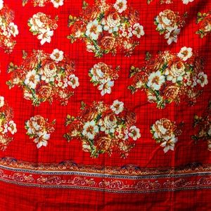 King-size sheet plus two pillow cases.